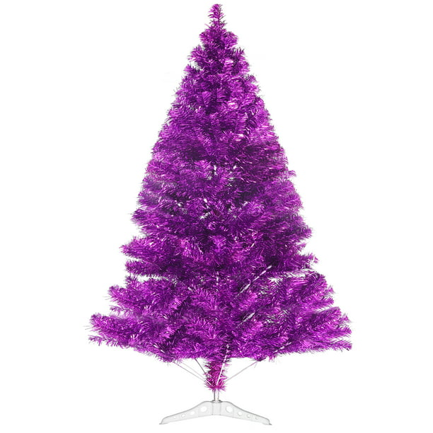 6 ft Tinsel Christmas Tree with 450 Branch Tips for Xmas Party Indoor Outdoor Fawyn Folding Artificial Christmas Tree for Home Seasonal Decoration Silver 